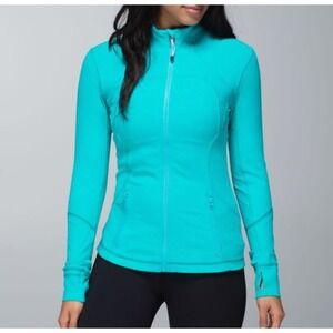 Lululemon Athletica Forme Jacket Athletic Full Zip Turquoise Blue Womens Size 6